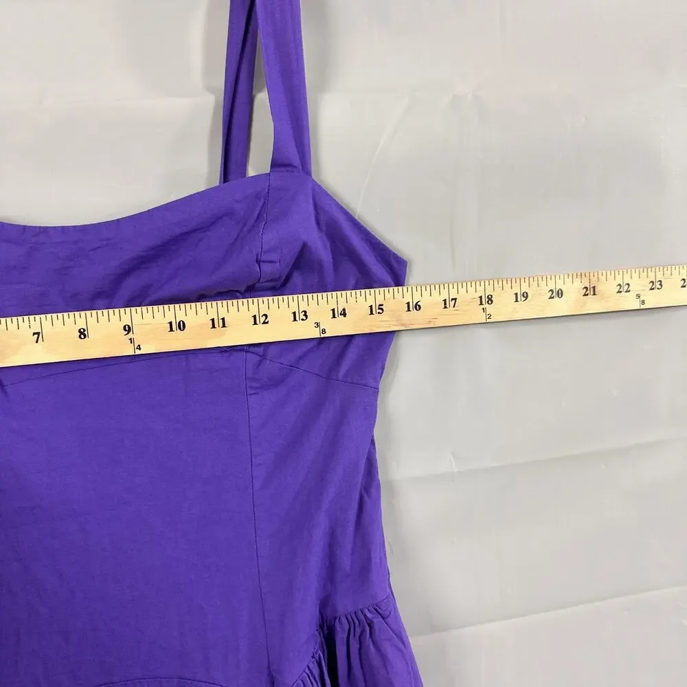 Free People Dress Womens Medium Paolo Midi Purple Sundress Romantic Retro Chic - Picture 13 of 14